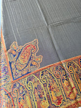 Load image into Gallery viewer, Reverse Zari Silk Shawl - Gold/Blue Multi