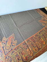 Load image into Gallery viewer, Reverse Zari Silk Shawl - Gold/Blue Multi