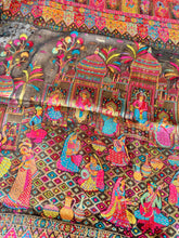 Load image into Gallery viewer, Kani Silk Dupatta - Black Multi Darbar