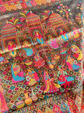 Load image into Gallery viewer, Kani Silk Dupatta - Black Multi Darbar
