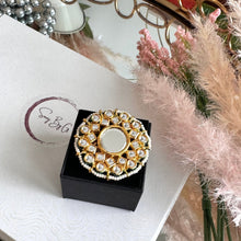 Load image into Gallery viewer, Mirror Kundan Ring
