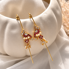 Load image into Gallery viewer, Peacock Needle Ear Cuffs
