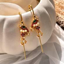 Load image into Gallery viewer, Peacock Needle Ear Cuffs

