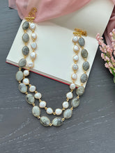 Load image into Gallery viewer, Baroque Pearl &amp; Raw stone Necklace
