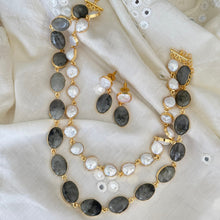 Load image into Gallery viewer, Baroque Pearl &amp; Raw stone Necklace
