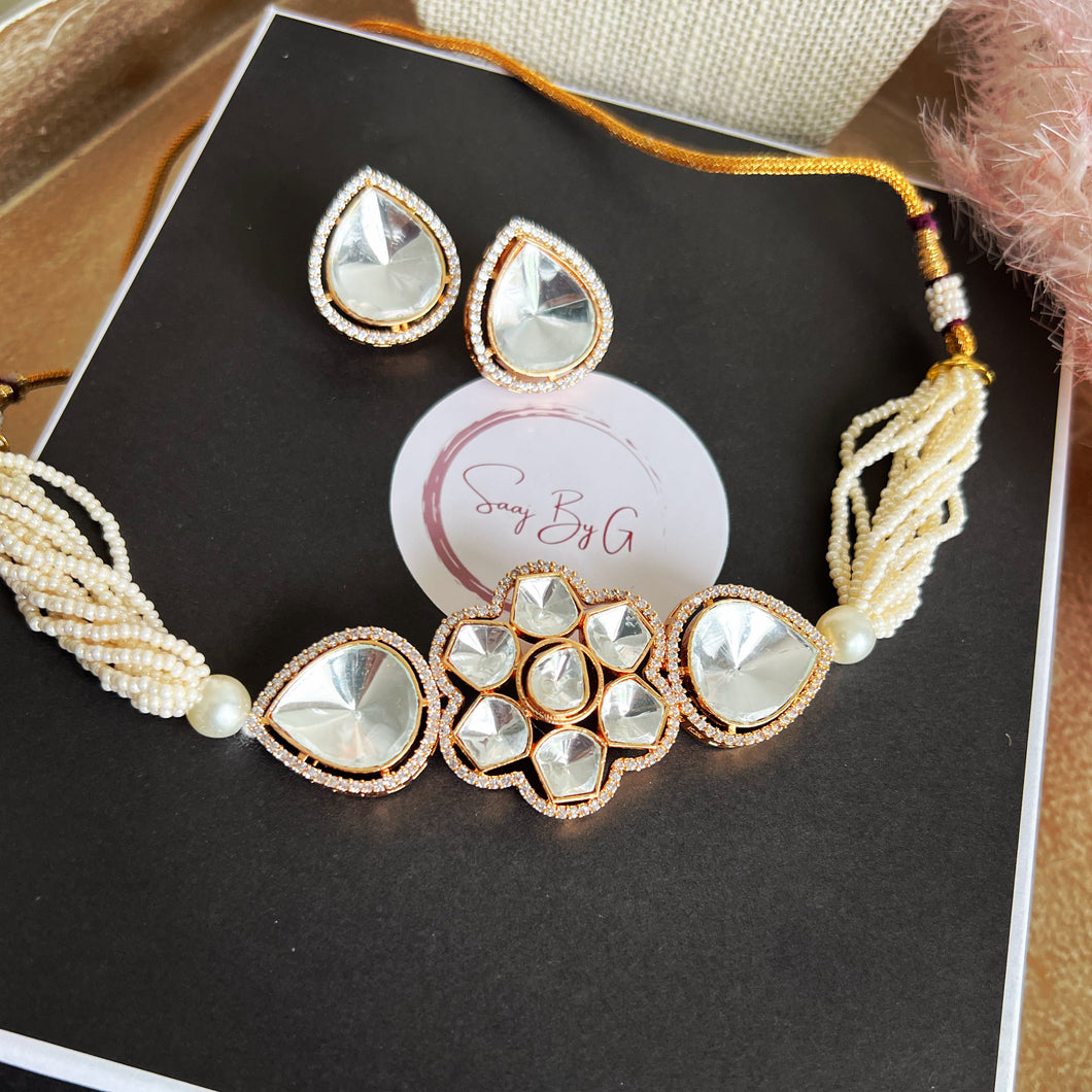 Pearl Polki Choker