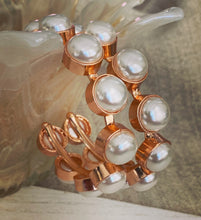 Load image into Gallery viewer, Moon Pearl Hoop Earrings
