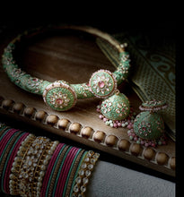 Load image into Gallery viewer, Meenakari Kundan Jadau Hasli Necklace
